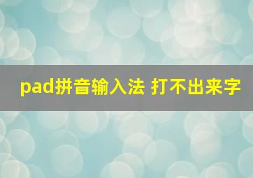 pad拼音输入法 打不出来字